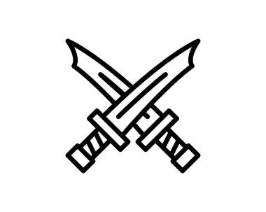 Beyaz arkaplanda silah simgesi, vektör illüstrasyonu