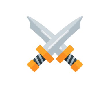 Beyaz arkaplanda silah simgesi, vektör illüstrasyonu