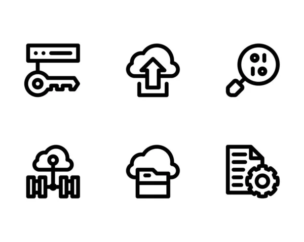 Big Data Icon Set Vektorová Ilustrace Bílém Pozadí — Stockový vektor