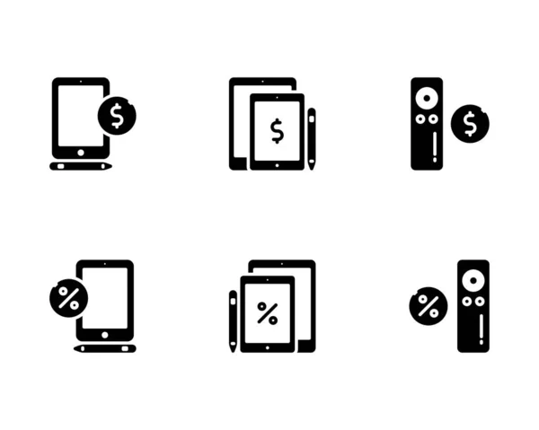 Ensemble Icônes Vente Appareils Numériques Illustration Vectorielle Sur Fond Blanc — Image vectorielle