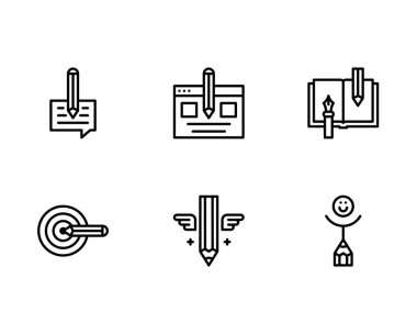 Yazma simgesi aeti, beyaz arkaplanda vektör illüstrasyonuName