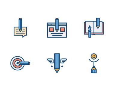 Yazma simgesi aeti, beyaz arkaplanda vektör illüstrasyonuName