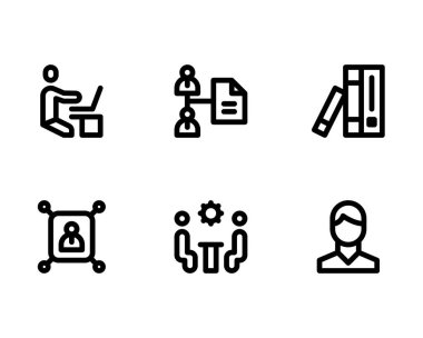 Beyaz arkaplanda eşleşen simge seti, vektör illüstrasyonu