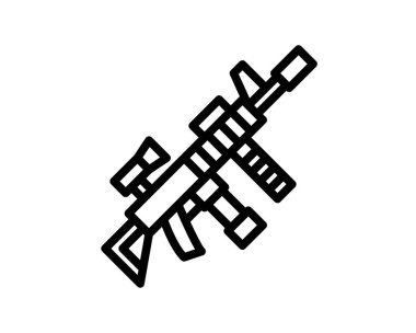 Beyaz arkaplanda silah simgesi, vektör illüstrasyonu