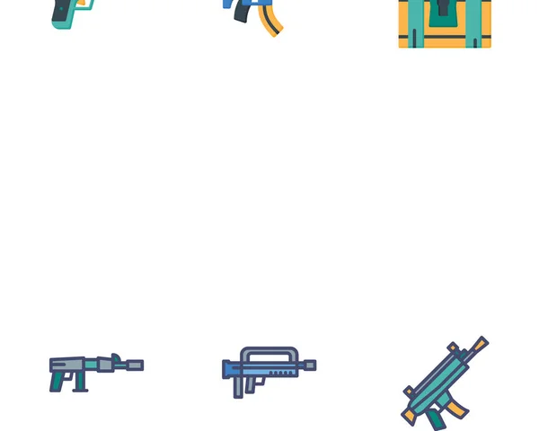 Weapon Icon Set Vector Illustration White Background — 스톡 벡터