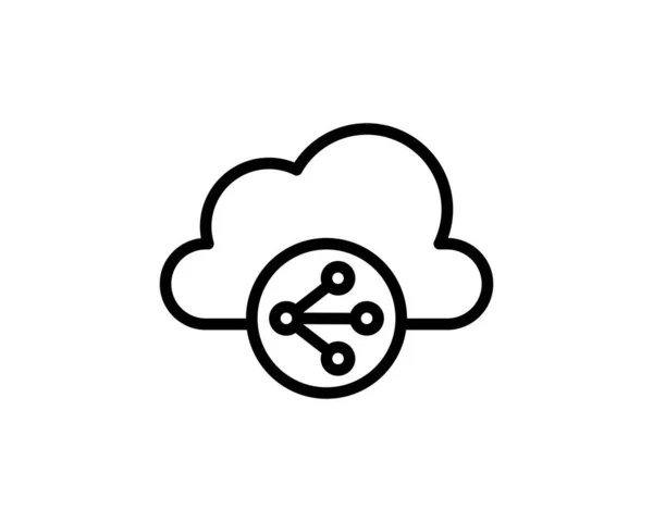 Cloud Service Icoon Vector Illustratie Witte Achtergrond — Stockvector