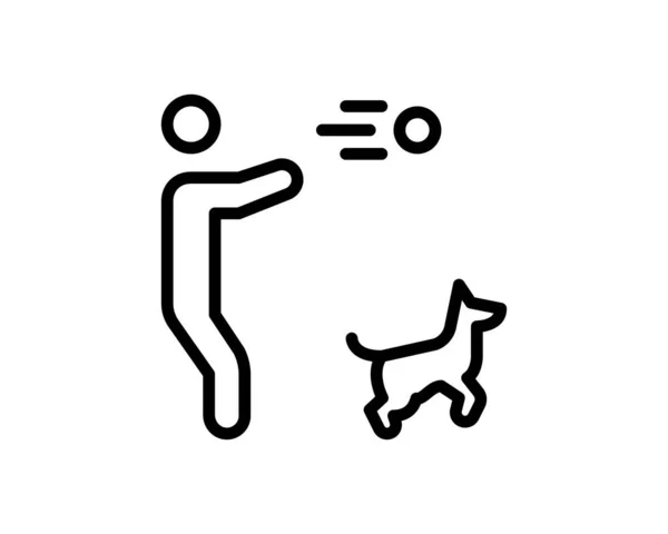 狗训练图标 白色背景的矢量图解 — 图库矢量图片