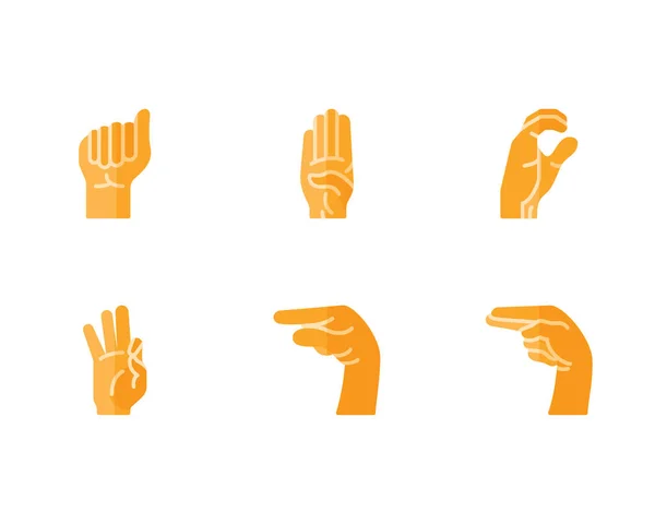Handzeichen Icon Set Vektor Illustration Auf Weißem Hintergrund — Stockvektor
