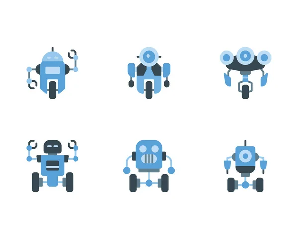 Ρομπότ Εικονίδια Που Διανυσματική Απεικόνιση Λευκό Φόντο — Διανυσματικό Αρχείο