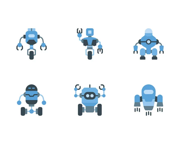 Robot Ikoner Som Vektor Illustration Vit Bakgrund — Stock vektor