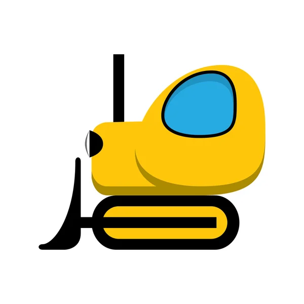 Yellow toy tractor icon. — Stock Vector