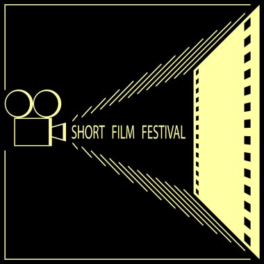 Kısa film Festivali, sinema film festivali afiş şablon. 