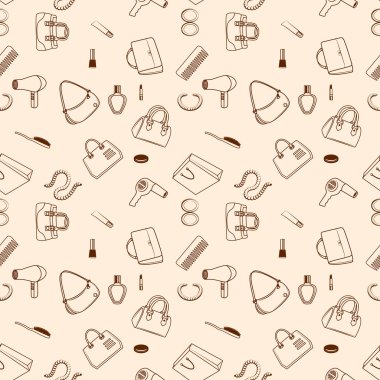 Kadın aksesuarları sorunsuz arka plan.