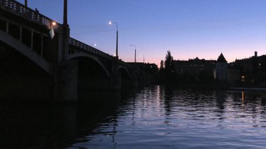 Beyaz gece, nehir, günbatımı, köprü 