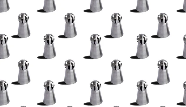 Steel Sphere Ball Tips Russian Icing Piping Nozzles Tips Pastry Cake Fondant — Stock Photo, Image