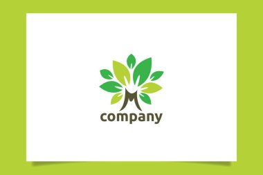a tree logo vector graphic with subtle letter 