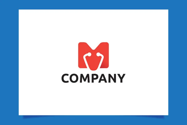 Письмо Медицинский Логотип Векторной Графики Любого Бизнеса Особенно Медицины Здравоохранения — стоковый вектор