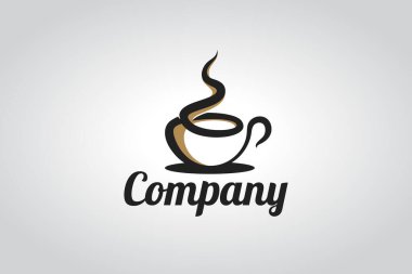 Herhangi bir iş için basit kahve logosu grafiği özellikle yiyecek ve içecek için, kafe, restoran, vs..