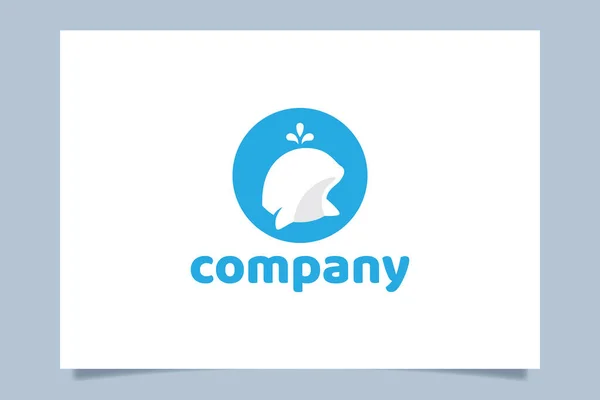 Een Schattige Beluga Walvis Logo Vectorgrafiek Met Een Beluga Verschijnt — Stockvector