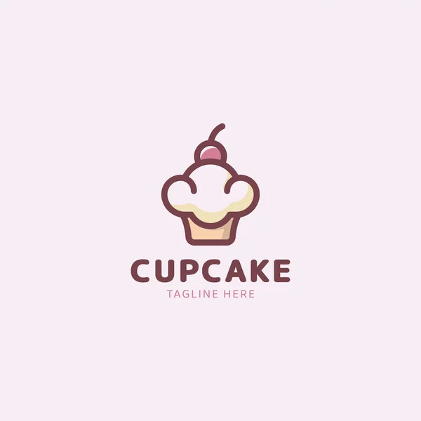 Simple Cupcake Logo Vector Graphic Any Business Especially Bakery Cakery — Stock Vector