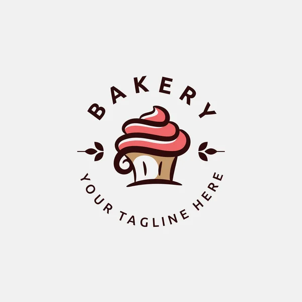 Gráfico Simples Vetor Logotipo Cupcake Para Qualquer Negócio Especialmente Para — Vetor de Stock