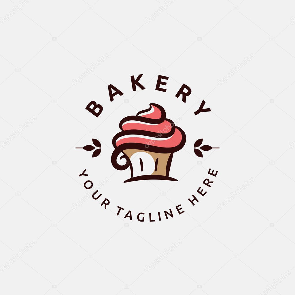 simple cupcake logo vector graphic for any business, especially for bakery, cakery, food and beverage, cafe, etc. 