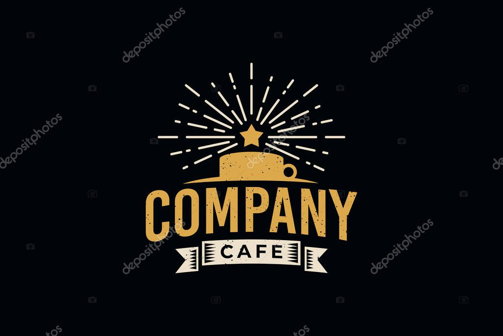 Morning Cafe logo vector graphics with a cup of coffee and rising star for any business, especially for cafe, coffee shop, restaurant, etc.