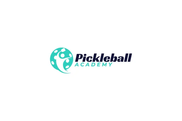 Gráfico Vectorial Del Logotipo Academia Pickleball Para Cualquier Negocio Especialmente — Vector de stock