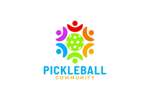 Pickleball Community Logo Vector Graphic Any Business Especially Sport Community — Stock Vector