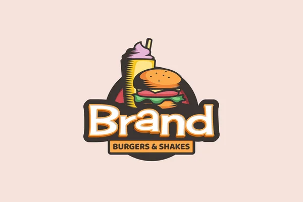 Burger Und Shakes Logo Vektorgrafik Für Jedes Unternehmen Insbesondere Für — Stockvektor