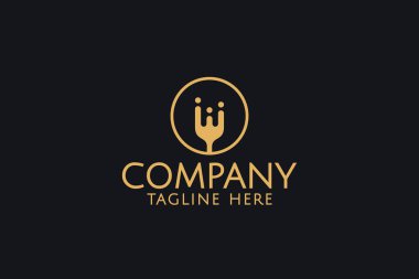 Aile yemeği logosu grafiği bir çatal ve aile kombinasyonu herhangi bir iş için bir simge olarak özellikle yemek, restoran, kafe, konukseverlik, yiyecek ve içecek vb.