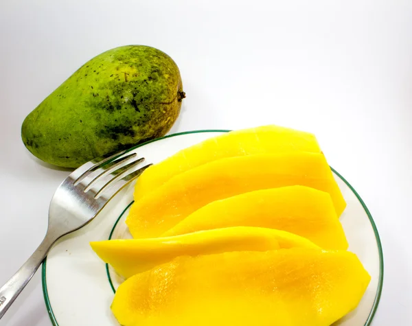 Putih latar belakang mangga — Stok Foto