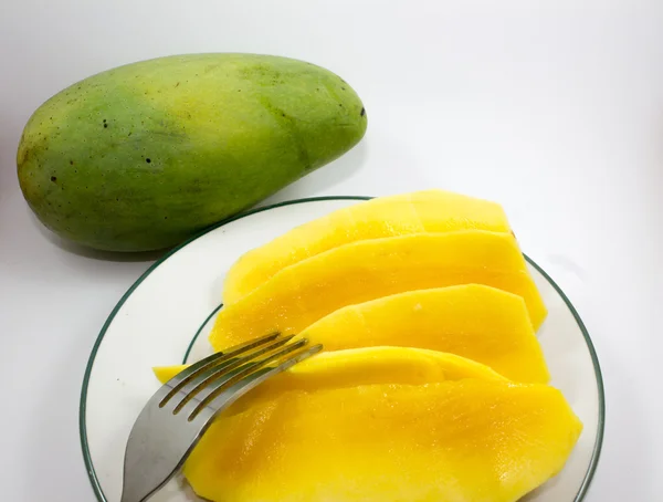 Putih latar belakang mangga — Stok Foto