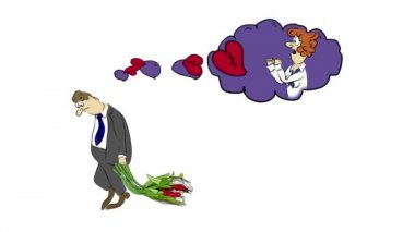 Çizgi film işadamı Fred bir buket getiriyor ama o reddedildi. İlmekledi video