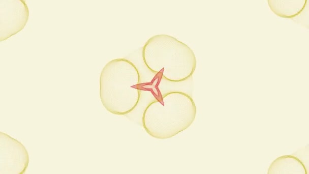 Fond abstrait de lignes fines bleues, rouges et jaunes .