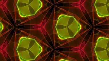 Mavi, yeşil, kırmızı ve sarı ışınları ve ince çizgiler parlak renkli çiçek Dürbünü