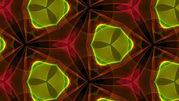 Kaléidoscope aux couleurs vives en rayons bleus, verts, rouges et jaunes et fines lignes 