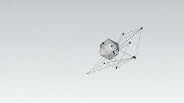 Noktaları ve çizgileri ile icosahedron.