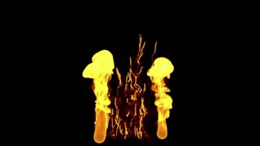 Alev soyut video, 3d render.