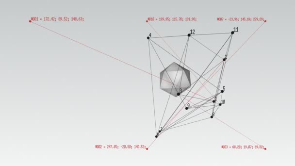 Icosaèdre avec points et lignes . — Video