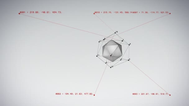 Icosaedro con punti e linee . — Video Stock