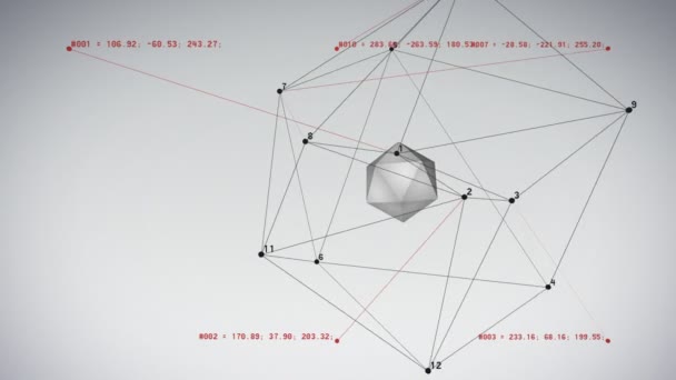 Icosahedron with points and lines. — Stock Video