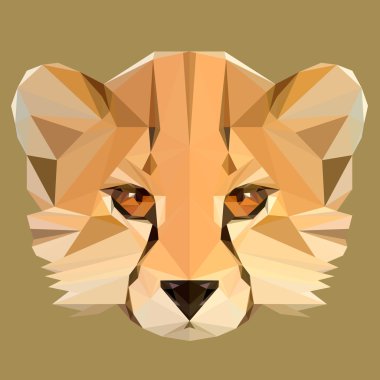 Düşük Poli cheetah vektör