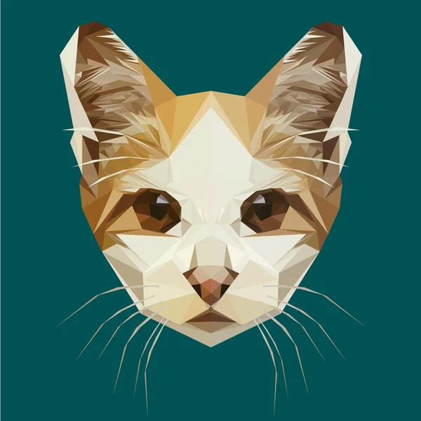 Baja poli gato vector — Vector de stock