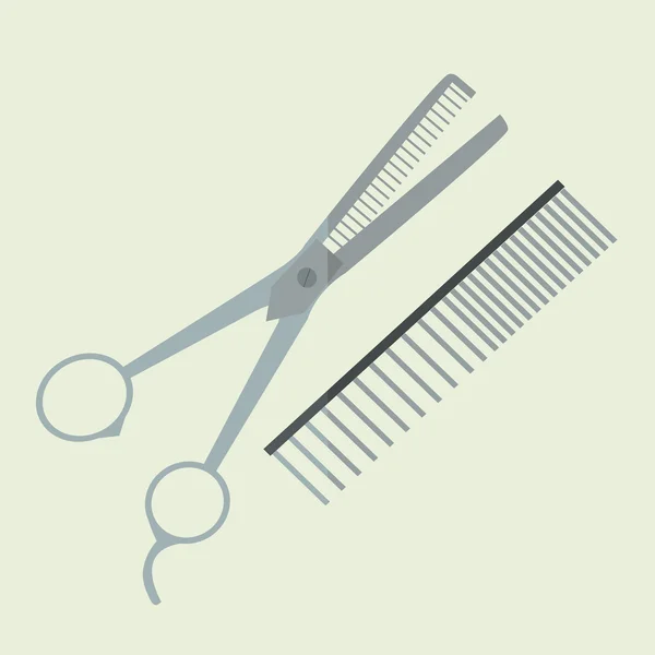 Scissors and Comb — Stock Vector