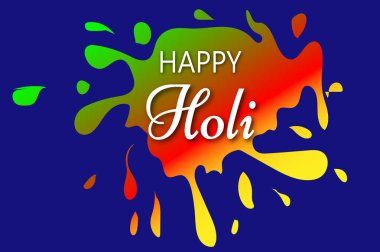 Hindistan 'ın renk festivali için soyut renkli Mutlu Holi arkaplanının tasviri