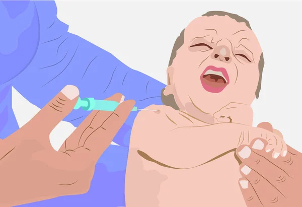 Μωρό Κλαίει Πάνω Από Τον Εμβολιασμό — Φωτογραφία Αρχείου