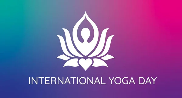 Illustration Journée Internationale Yoga Avec Beau Décor Une Silhouette Pose — Photo