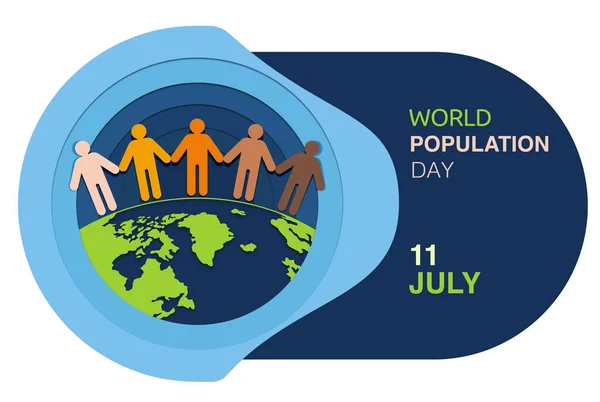 World Population Day July Vector Illustration You Design Card Banner — Foto de Stock