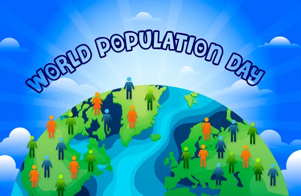 Poster Banner World Population Day — Stock Photo, Image